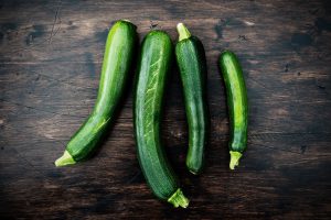 home grown courgettes from above. Rustic imperfect, marks, dirt etc
